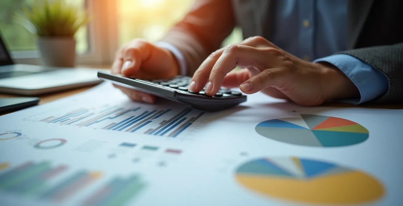 Bureau avec documents montrant des comparaisons de prix entre annonces et ventes réelles