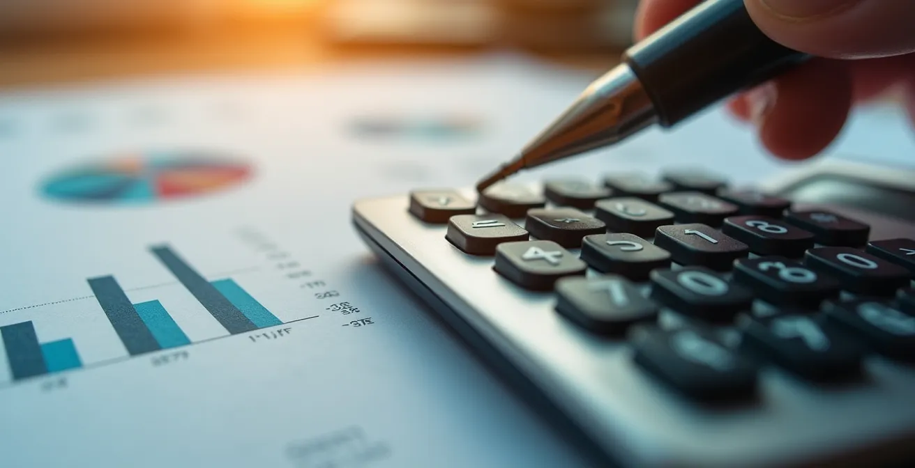 Bureau avec documents fiscaux et calculatrice montrant l'optimisation des déductions