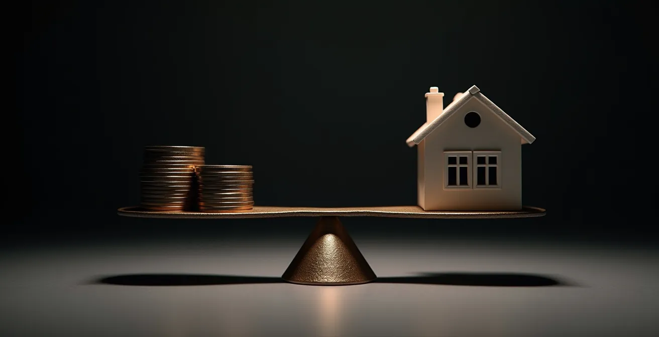 Représentation symbolique de l'effet boomerang fiscal avec balance déséquilibrée