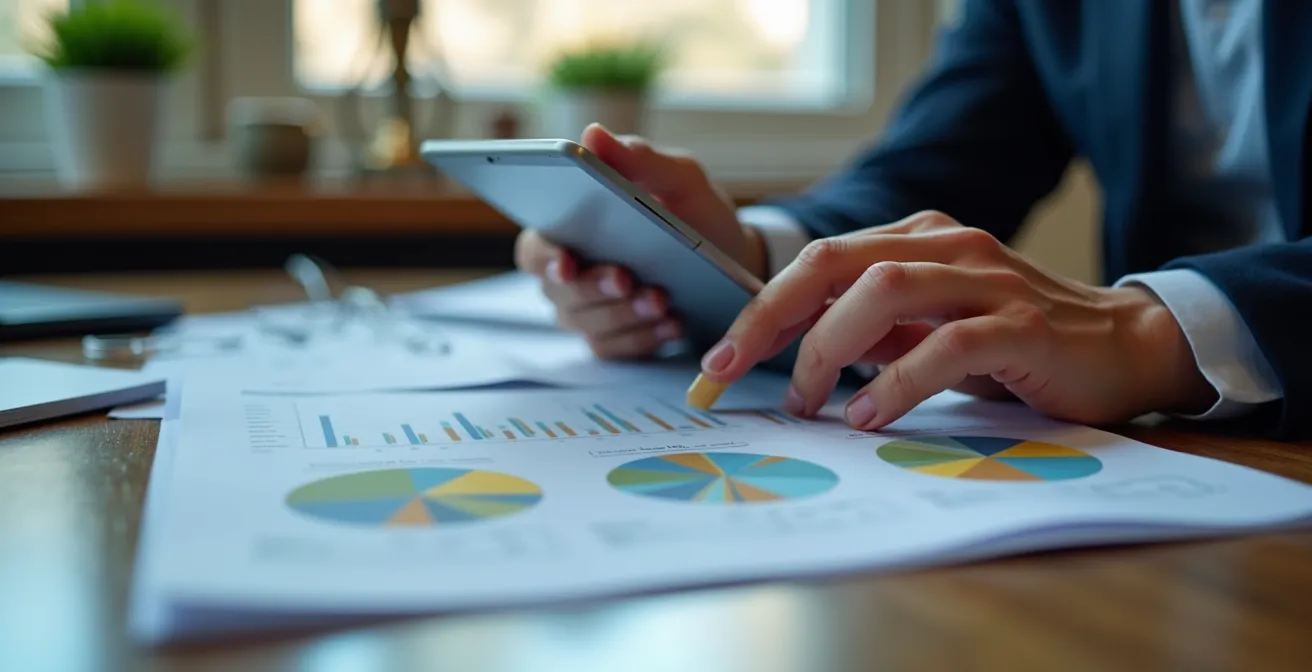 Graphique symbolique de l'évolution des valeurs immobilières avec courbe ascendante et descendante