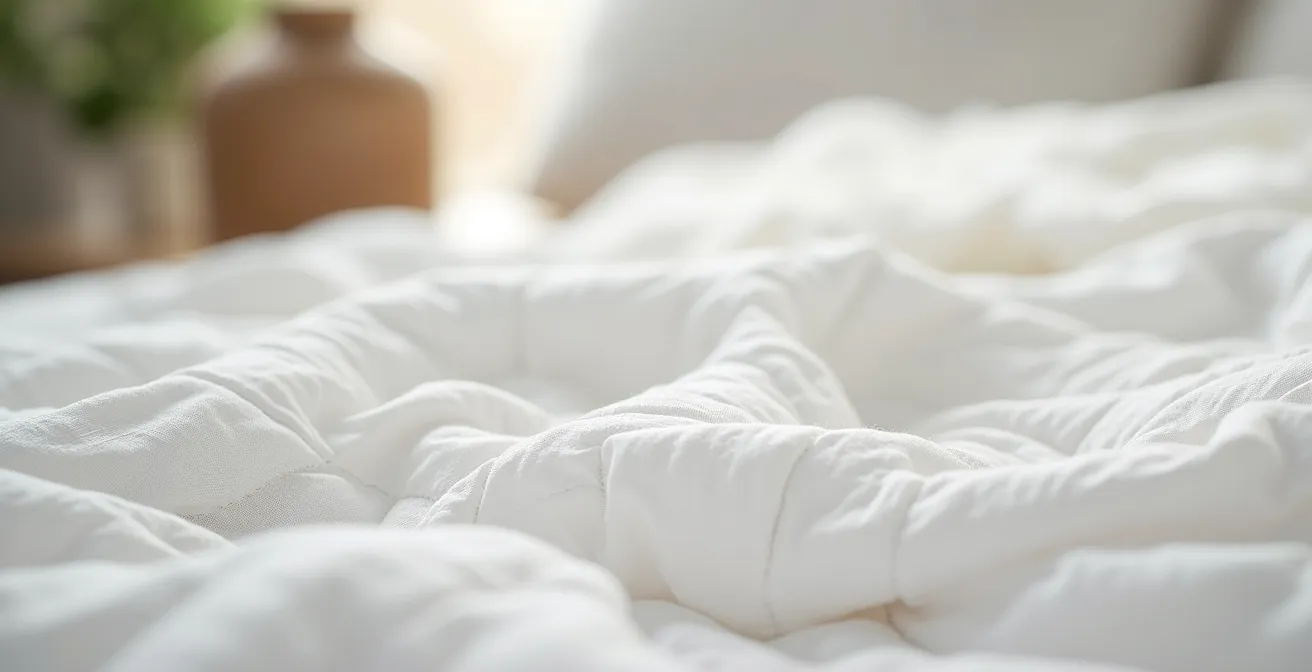 Détail macro d'une texture de lin luxueux avec diffuseur d'ambiance en arrière-plan