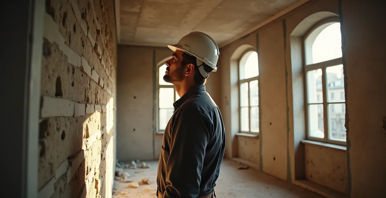 Appartement ancien en cours de rénovation avec outils et matériaux